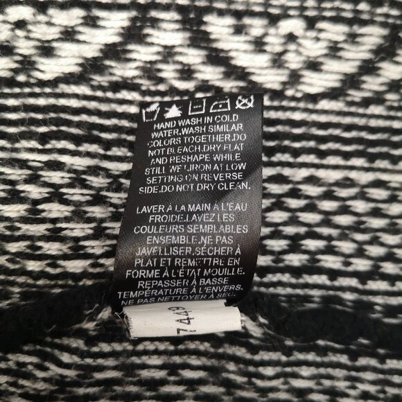 RW&CO Ladies Size Medium Black & White Straight Fit Open Cardigan - Picture 5 of 10